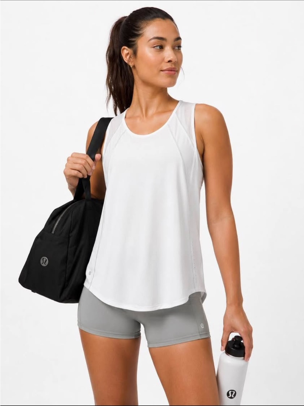 lululemon athletica White Athletic Scoop Neck Tank